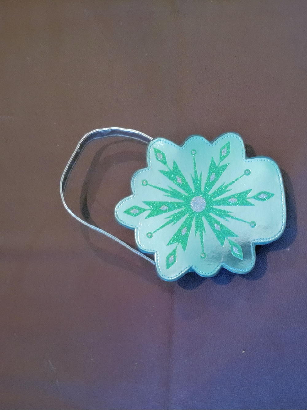 Disney Light Blue and Green Flower-Shaped Crossbody Bag